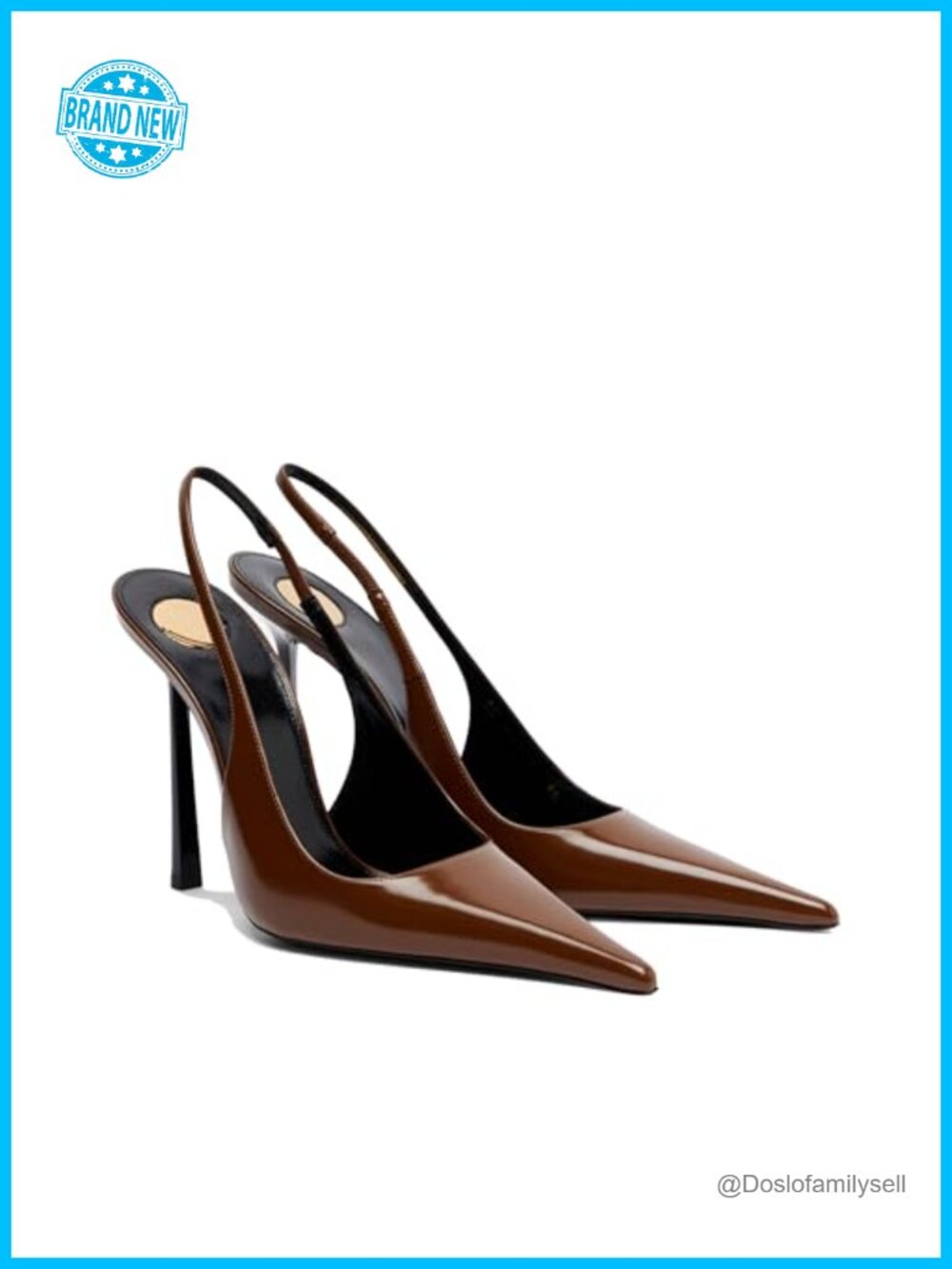 Women's Slingback Stiletto Heels Pointed Toe Faux Leather Formal Pumps